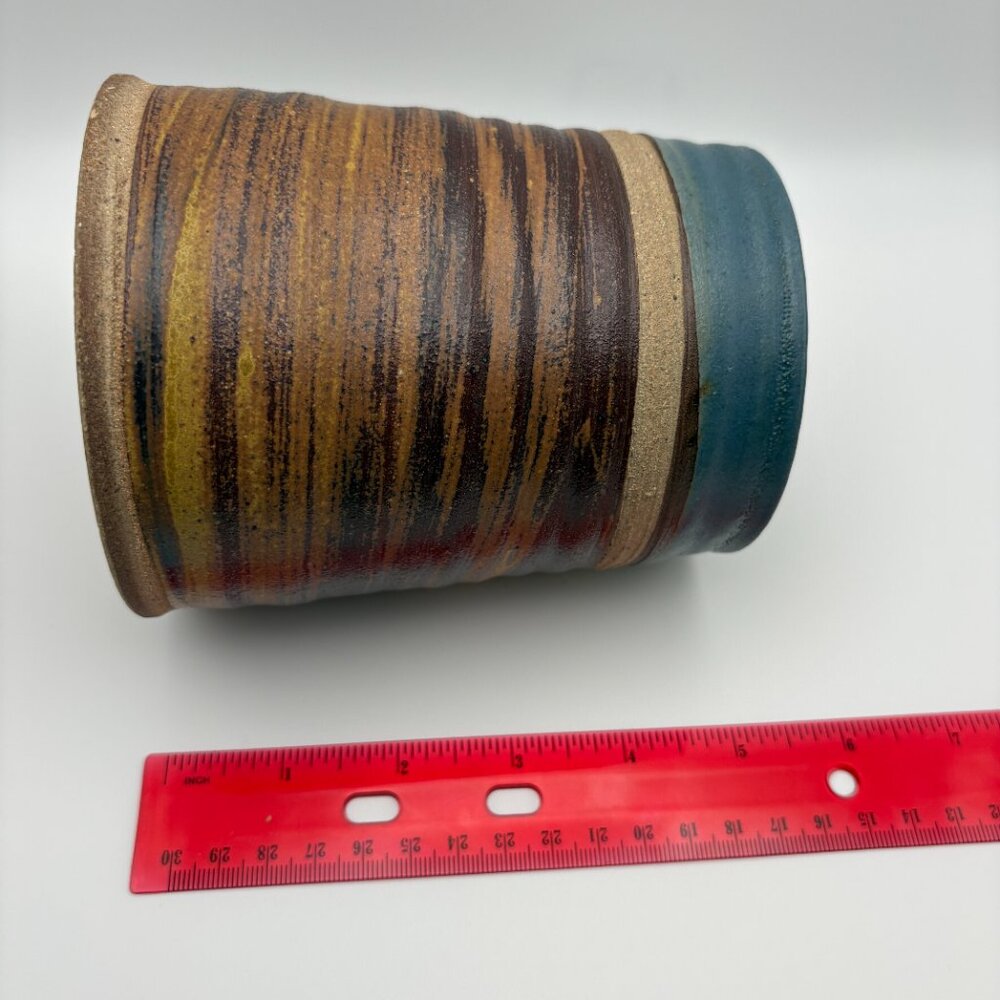 Canadian Rustic Vintage Pottery Tankard Earthtone Stoneware Mug  (SKU: 283MI) - Picture 9 of 10